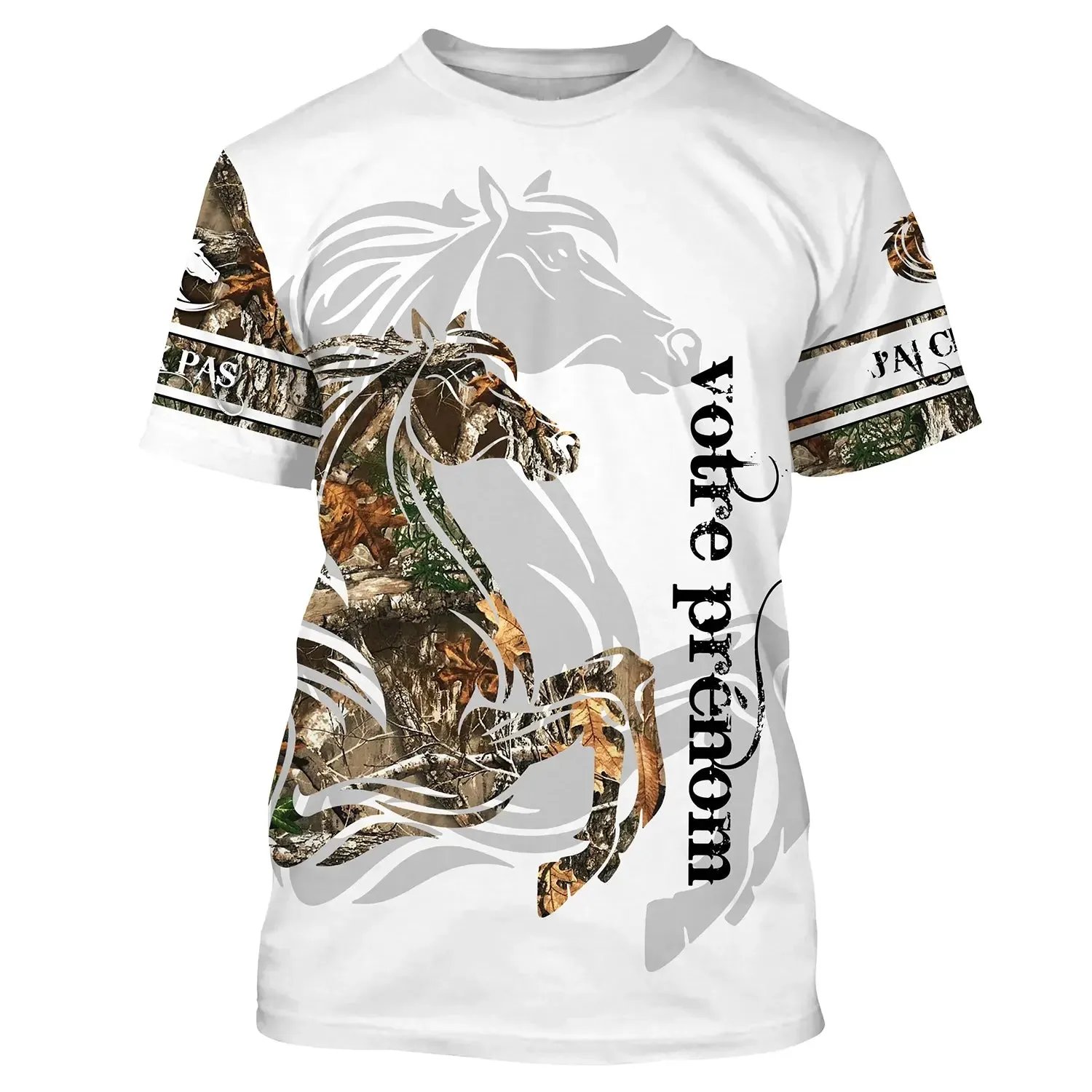 Amoureux des Chevaux, Tatouage, Camouflage, 3D All-Over Imprimé Shirt Personnalisé, Cadeau Chevaux Passion - CTS14052212