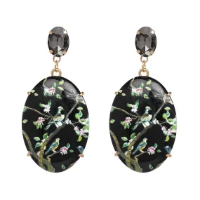 Années 40 Boucles d'oreilles Fleur Orientale