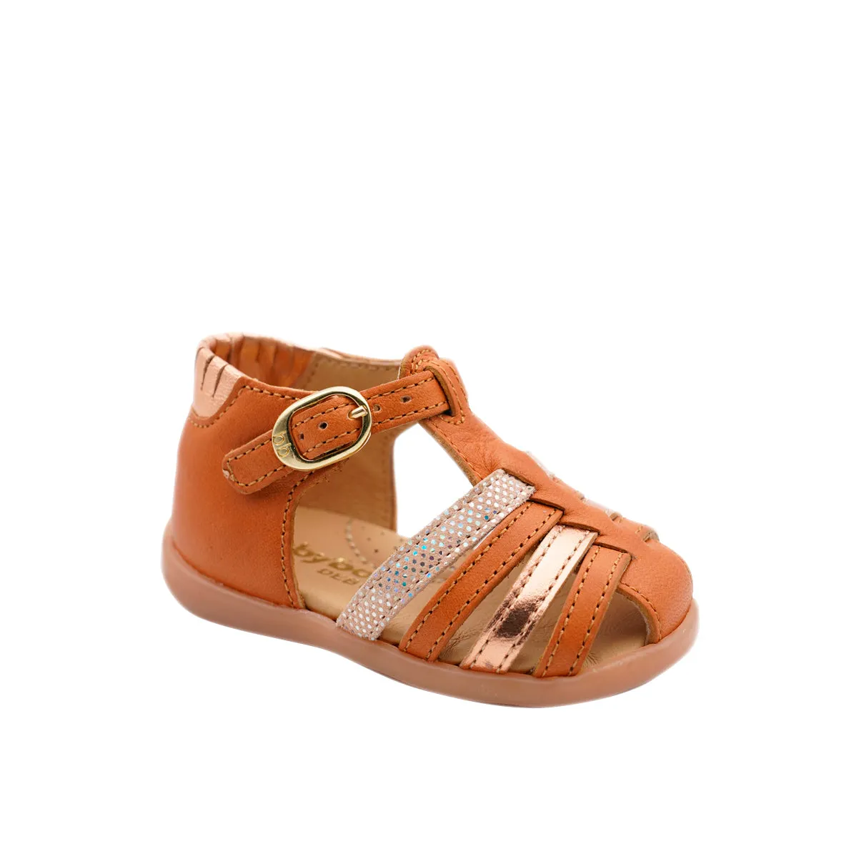 BABYBOTTE GUPPY Camel sandales nu pieds