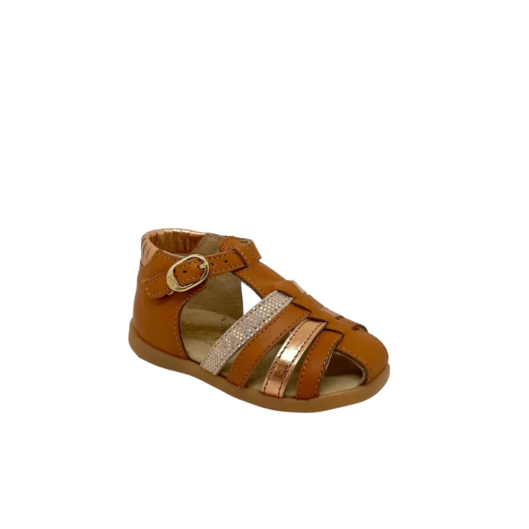 BABYBOTTE GUPPY Camel sandales nu pieds