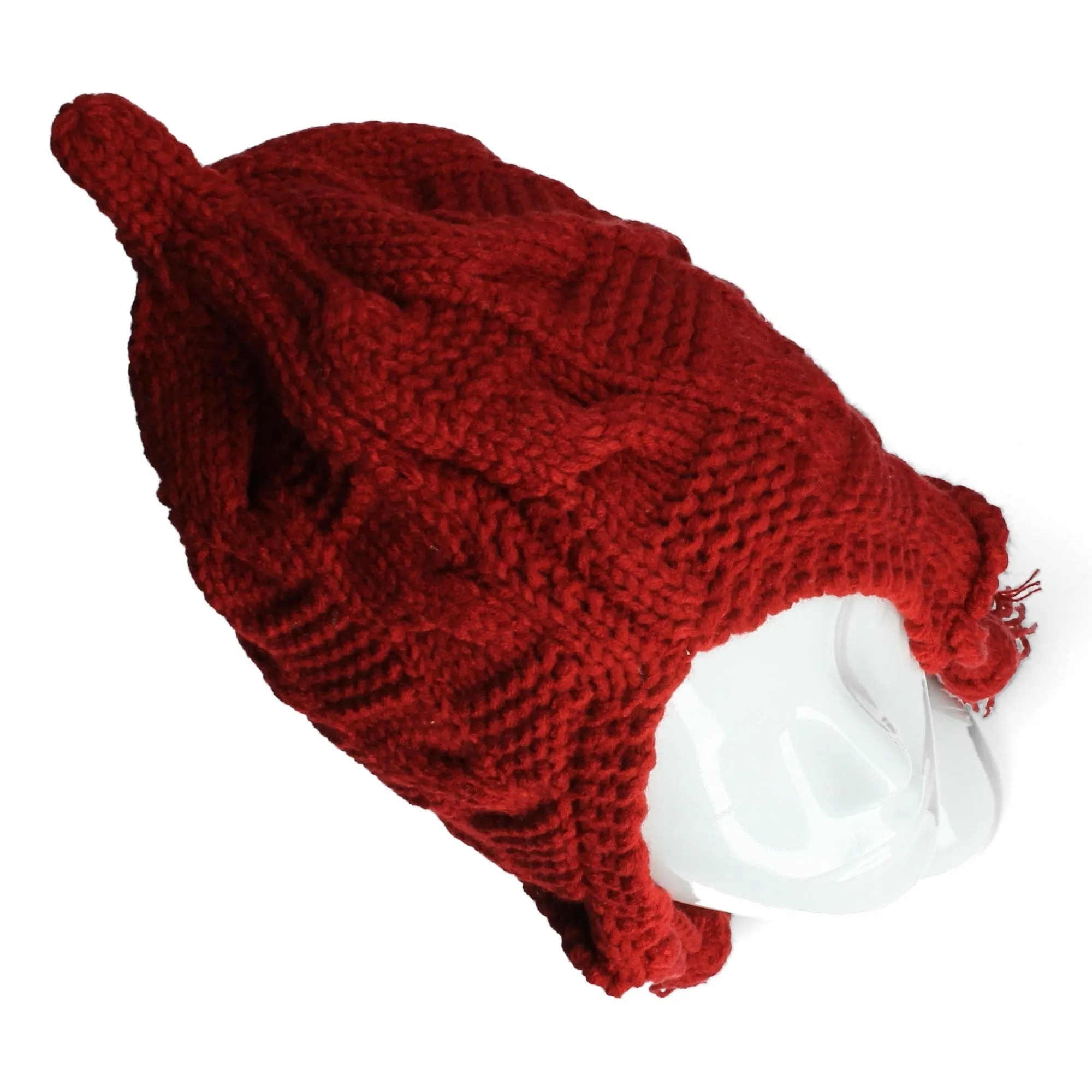 Bonnet ethnique en tricot rouge