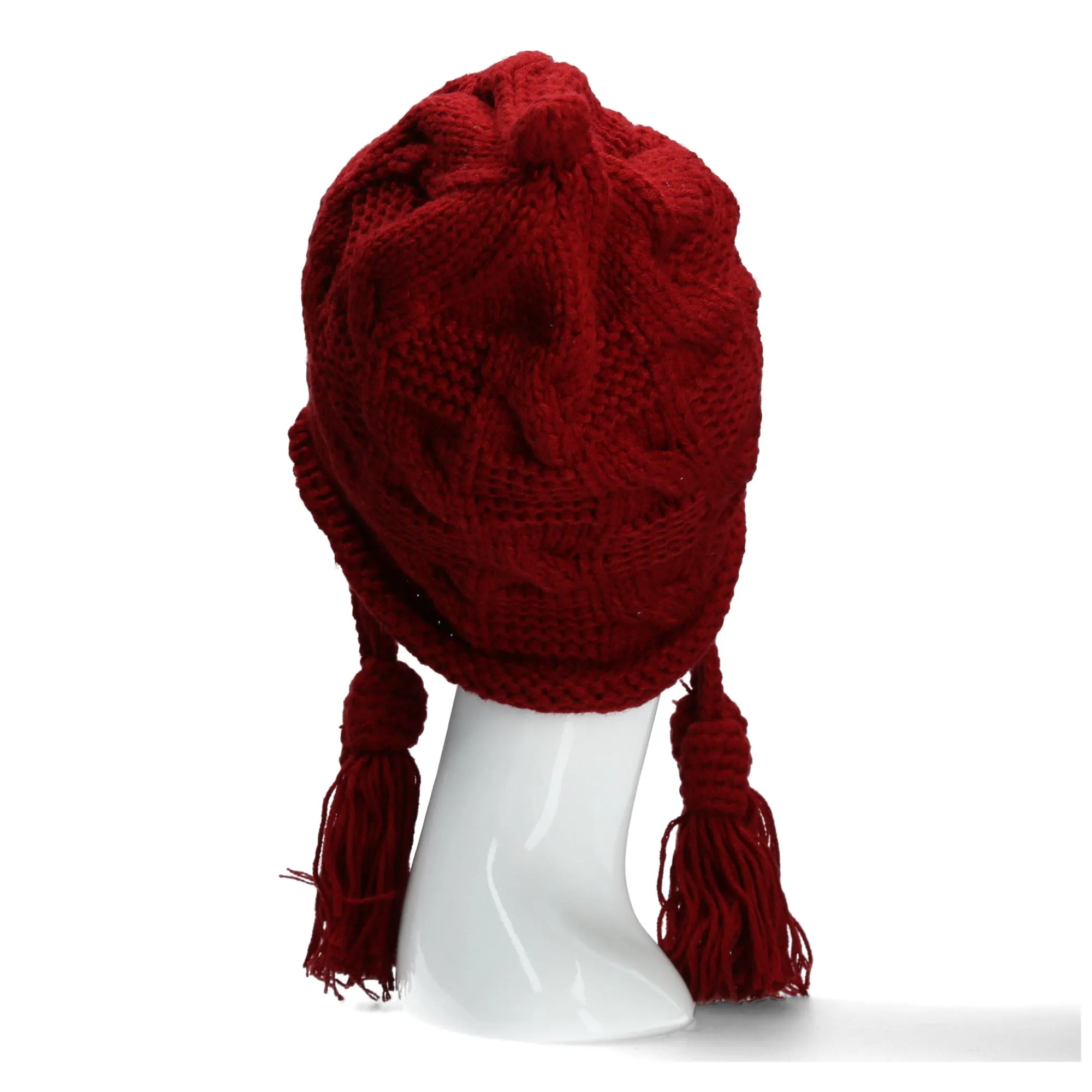 Bonnet ethnique en tricot rouge