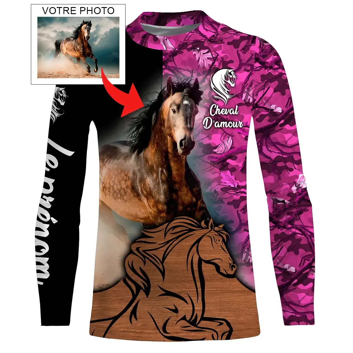 Cadeau Pour Les Amoureux Des Chevaux - Cheval d'Amour - T-shirt 3D Personnalisé Avec Votre Propre Photo - Chiptshirts - CTS07052212