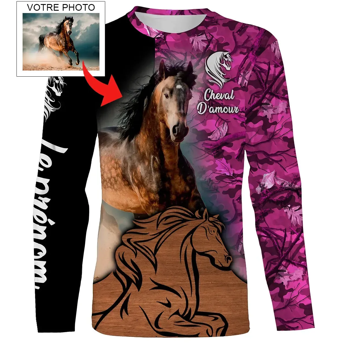 Cadeau Pour Les Amoureux Des Chevaux - Cheval d'Amour - T-shirt 3D Personnalisé Avec Votre Propre Photo - Chiptshirts - CTS07052212