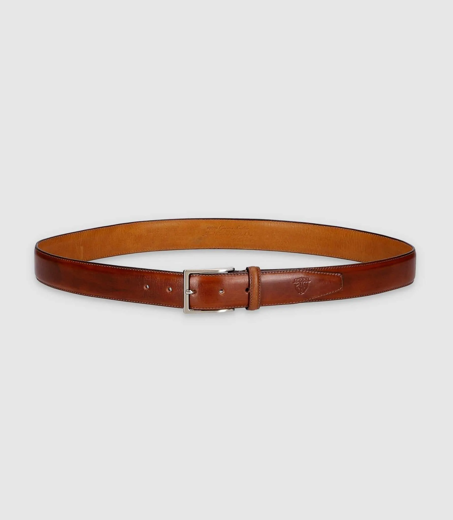 Ceinture 35mm ajustable en patine marron clair CALCAZAR