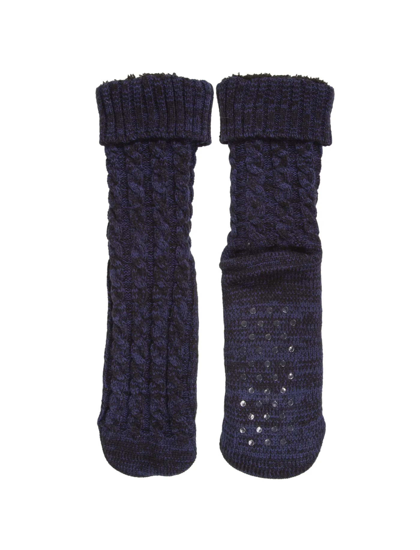 Chaussettes fourrées Homme Marine chiné