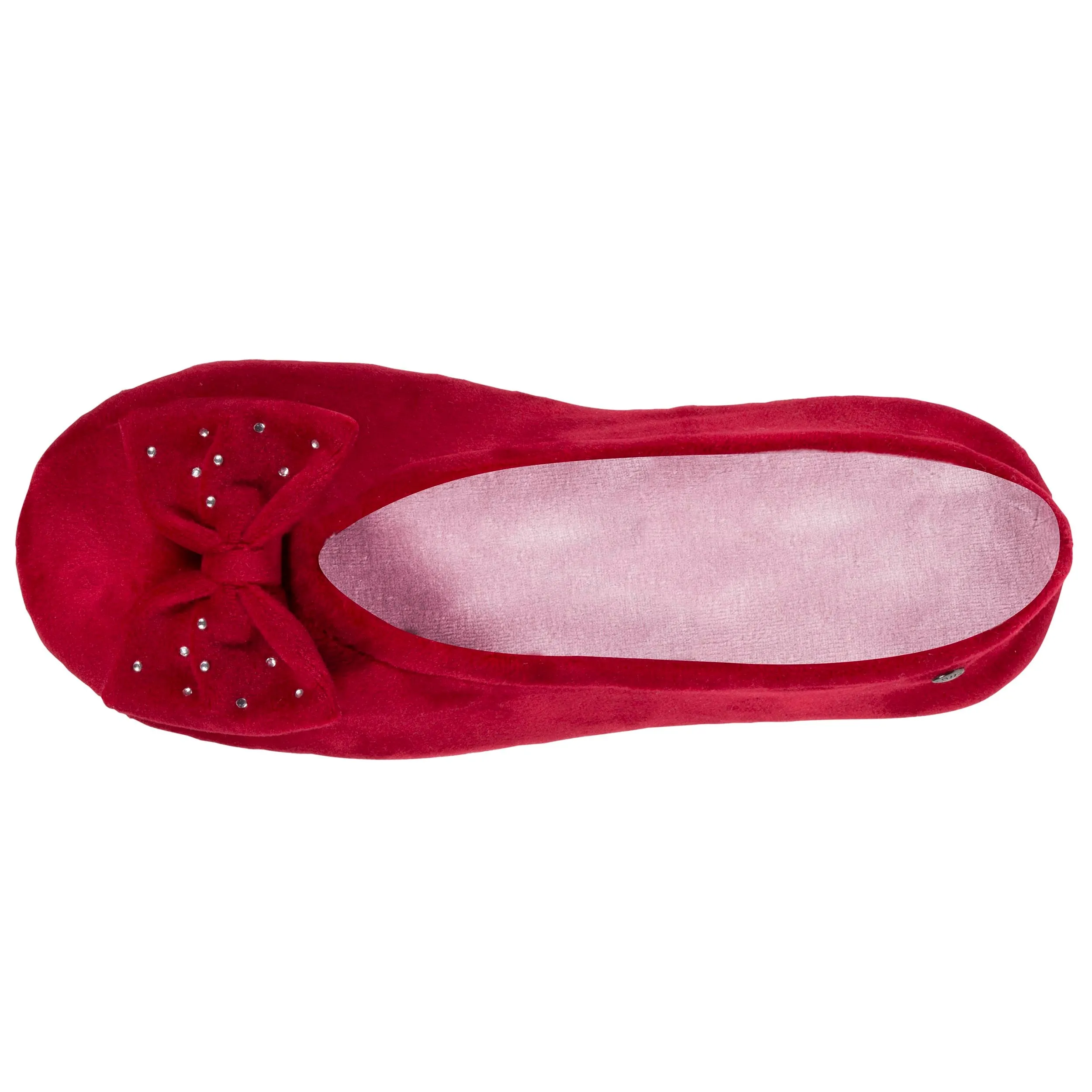 Chaussons ballerines Femme grand noeud strass