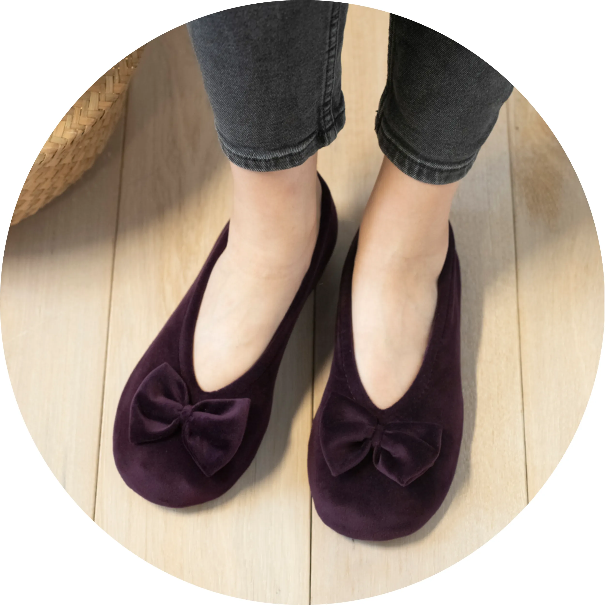 Chaussons ballerines Femme Nud Aubergine