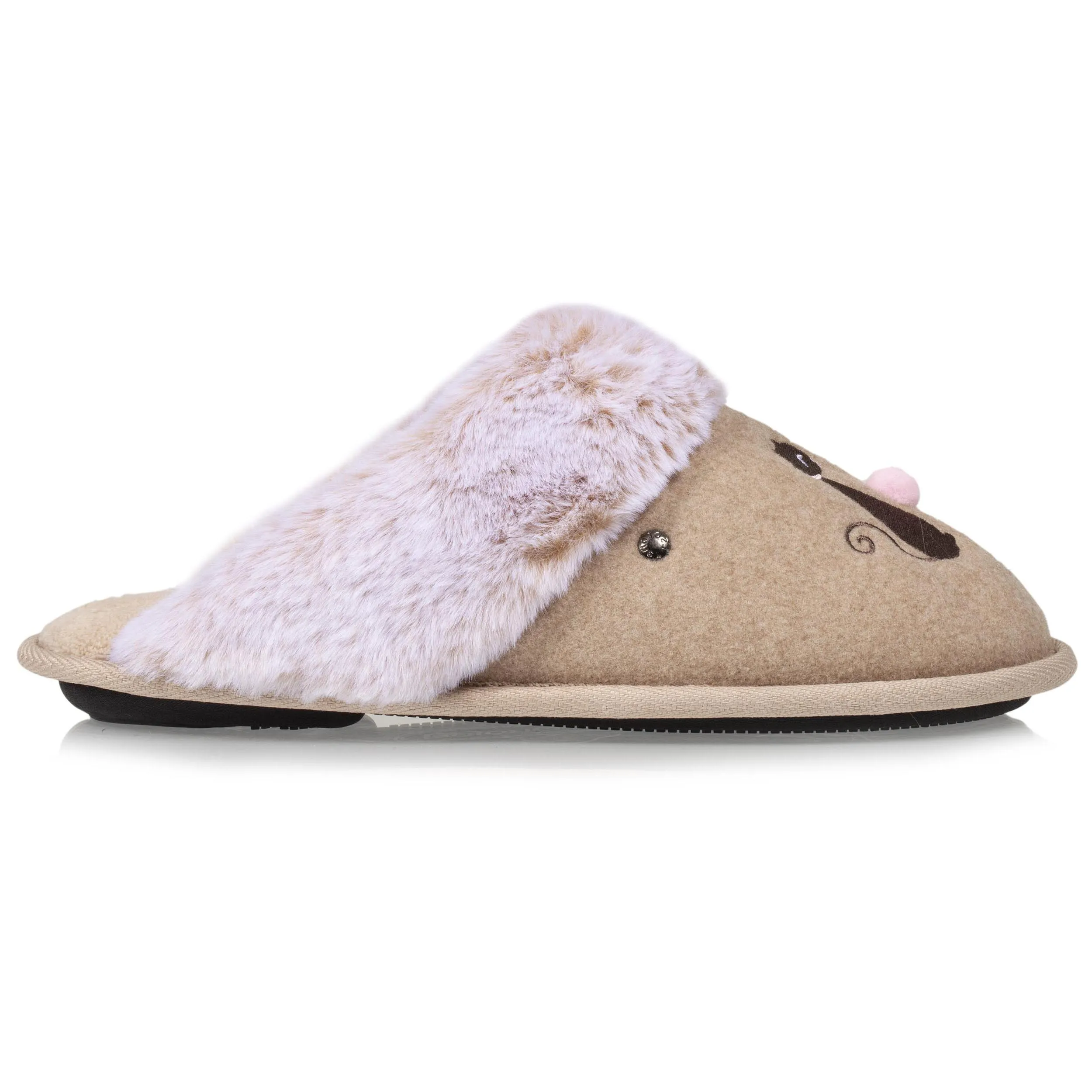 Chaussons mules Femme Beige