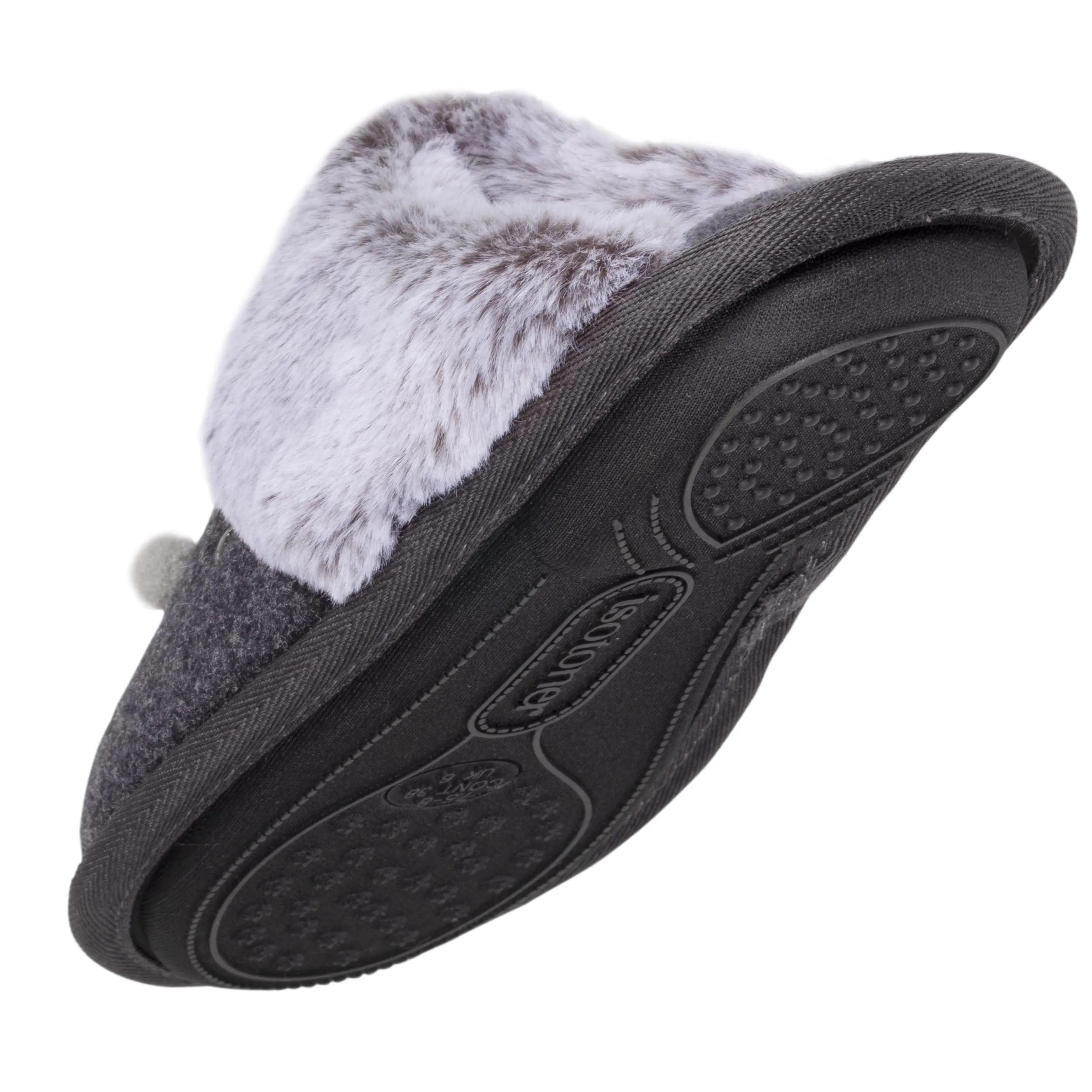 Chaussons mules Femme Gris chiné