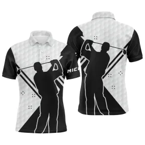 Chiptshirts - Polo De Golf, Blanc et Noir, Cadeau Personnalisé Pour Fans De Golf, Polo de Sport Homme et Femme, Motifs Balle De Golf, Golfeur, Golfeuse - CTS25052208