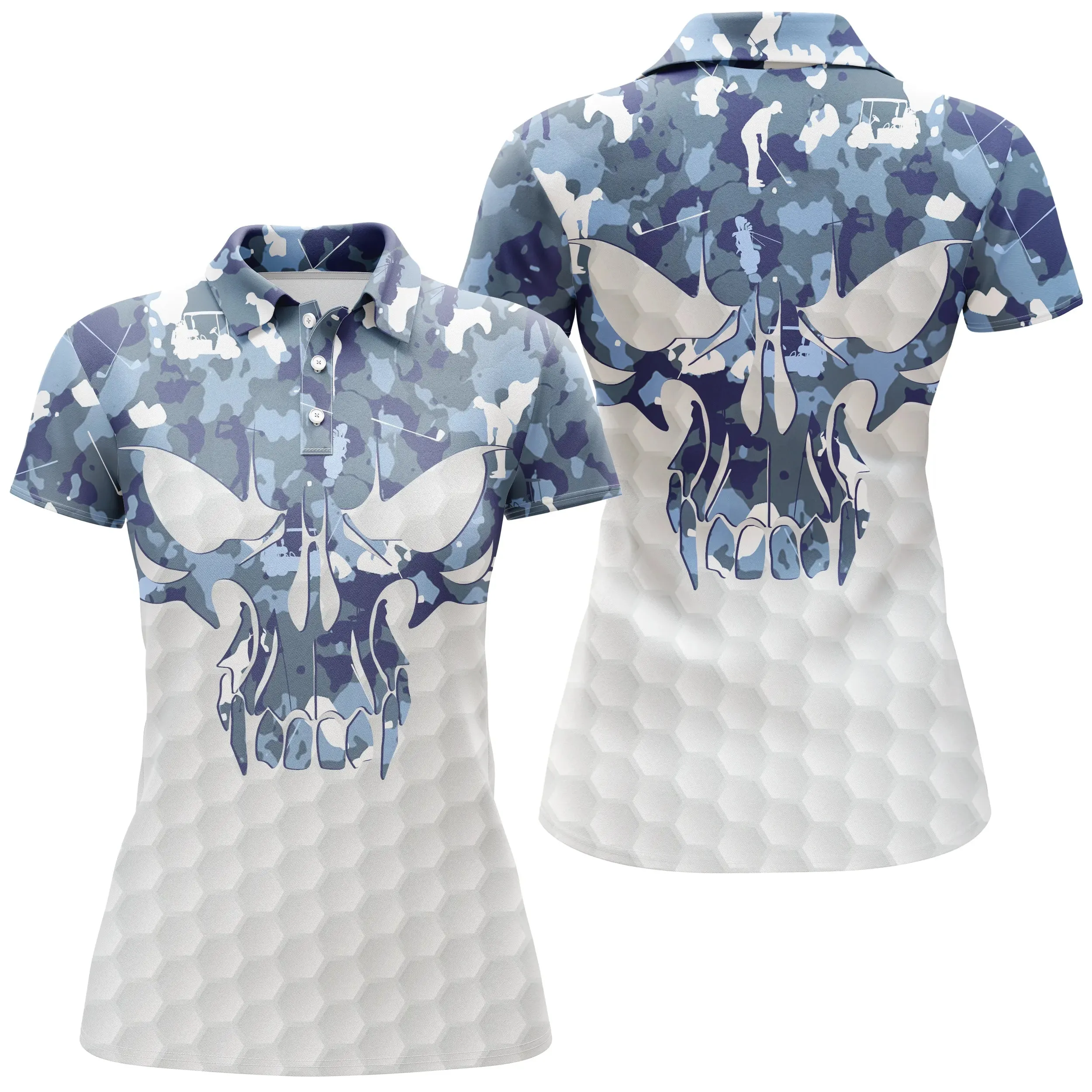 Chiptshirts - Polo De Golf, Cadeau Original Pour Fans De Golf, Polo de Sport Homme et Femme, Camouflage Golf, Crne de Golf - CTS26052232