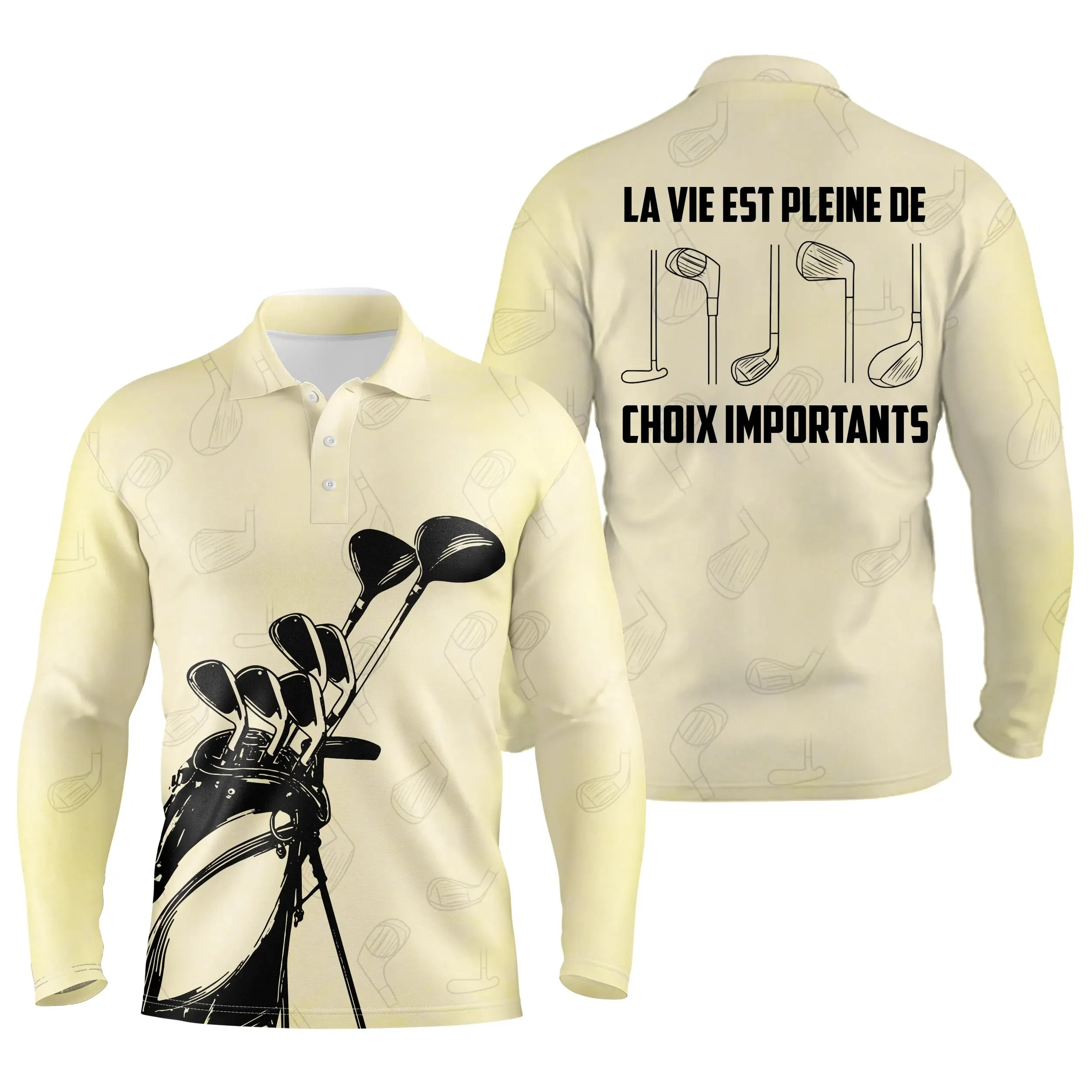 Chiptshirts - Polo De Golf, Cadeau Original Pour Fans De Golf, Polo de Sport Homme et Femme, Club de Golf, La Vie Est Pleine De Choix Importants - CTS26052235