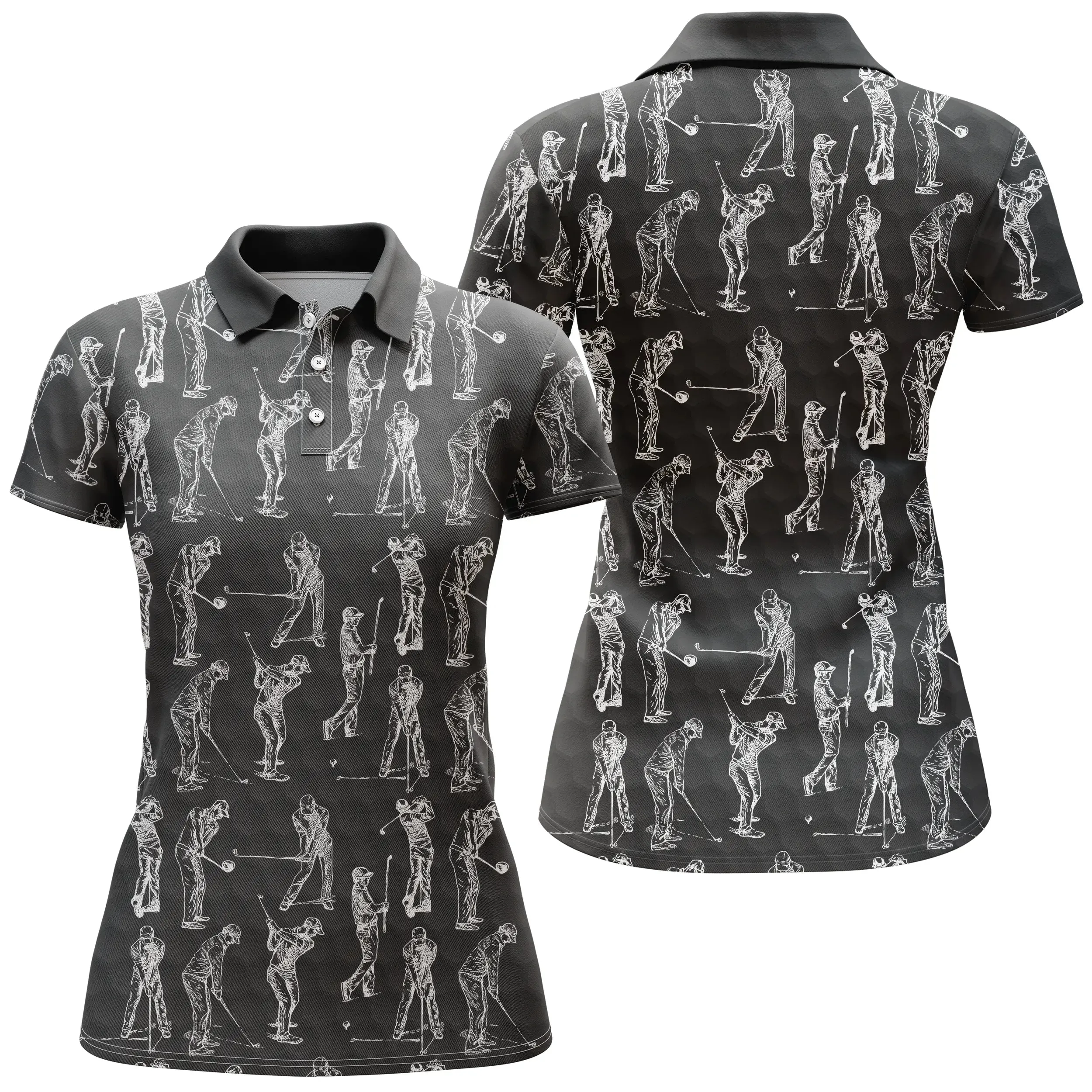 Chiptshirts - Polo De Golf, Cadeau Original Pour Fans De Golf, Polo de Sport Homme et Femme, Golfeur, Noir et Blanc - CTS26052231