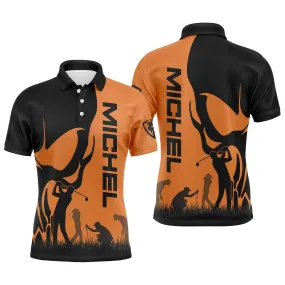 Chiptshirts - Polo De Golf, Noir et Orange, Cadeau Personnalisé Pour Fans De Golf, Polo à Séchage Rapide Homme Femme, Tête de Mort - CTS25052205