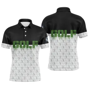 Chiptshirts Polo de Golf, Polo de Sport Manches Longues Homme Femme, Noir et Blanc, Motif Golfeur, Golfeuse, Golf - CT03062228