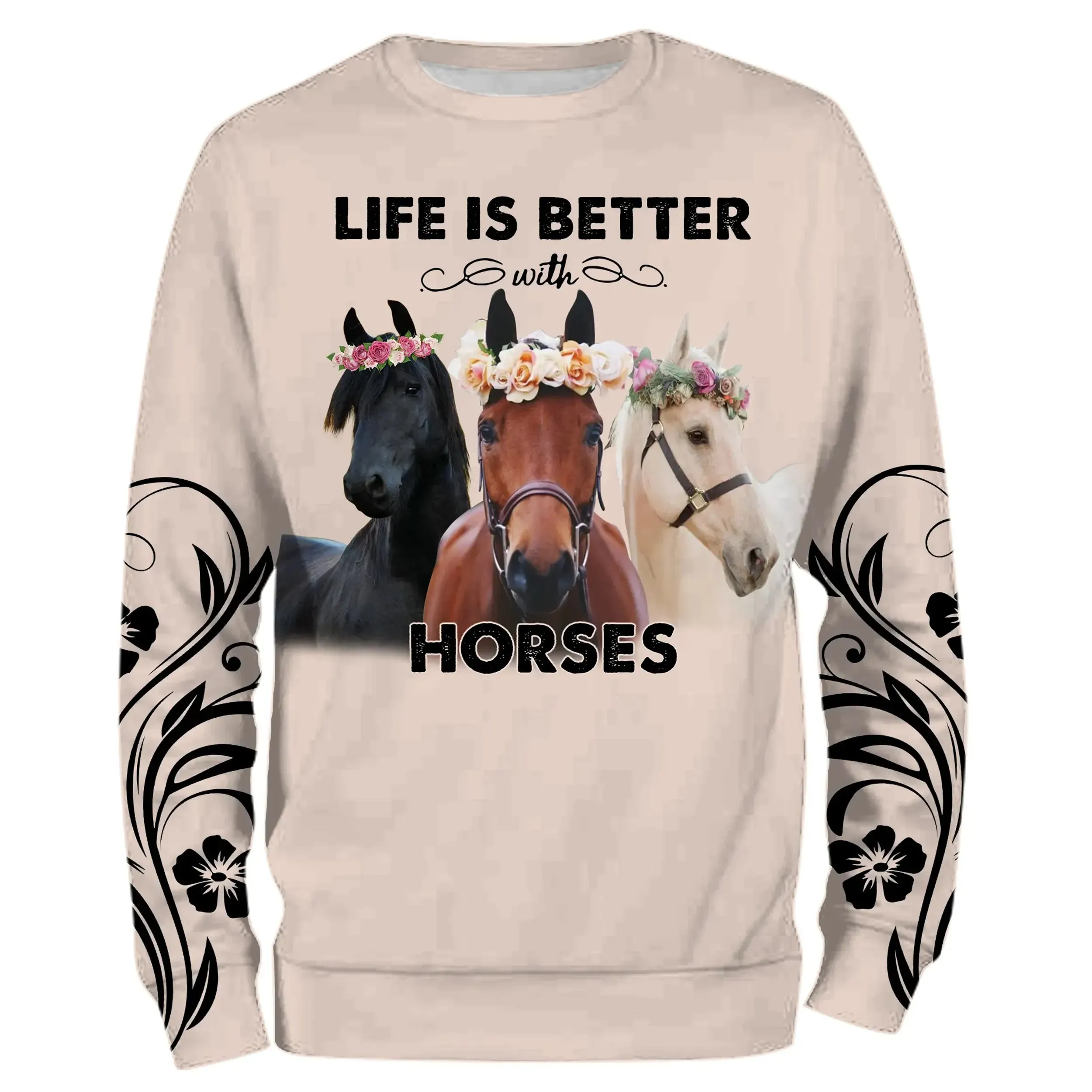 Chiptshirts T-shirt La Vie Est Meilleure Avec Les Chevaux, Equitation - CTS18062216