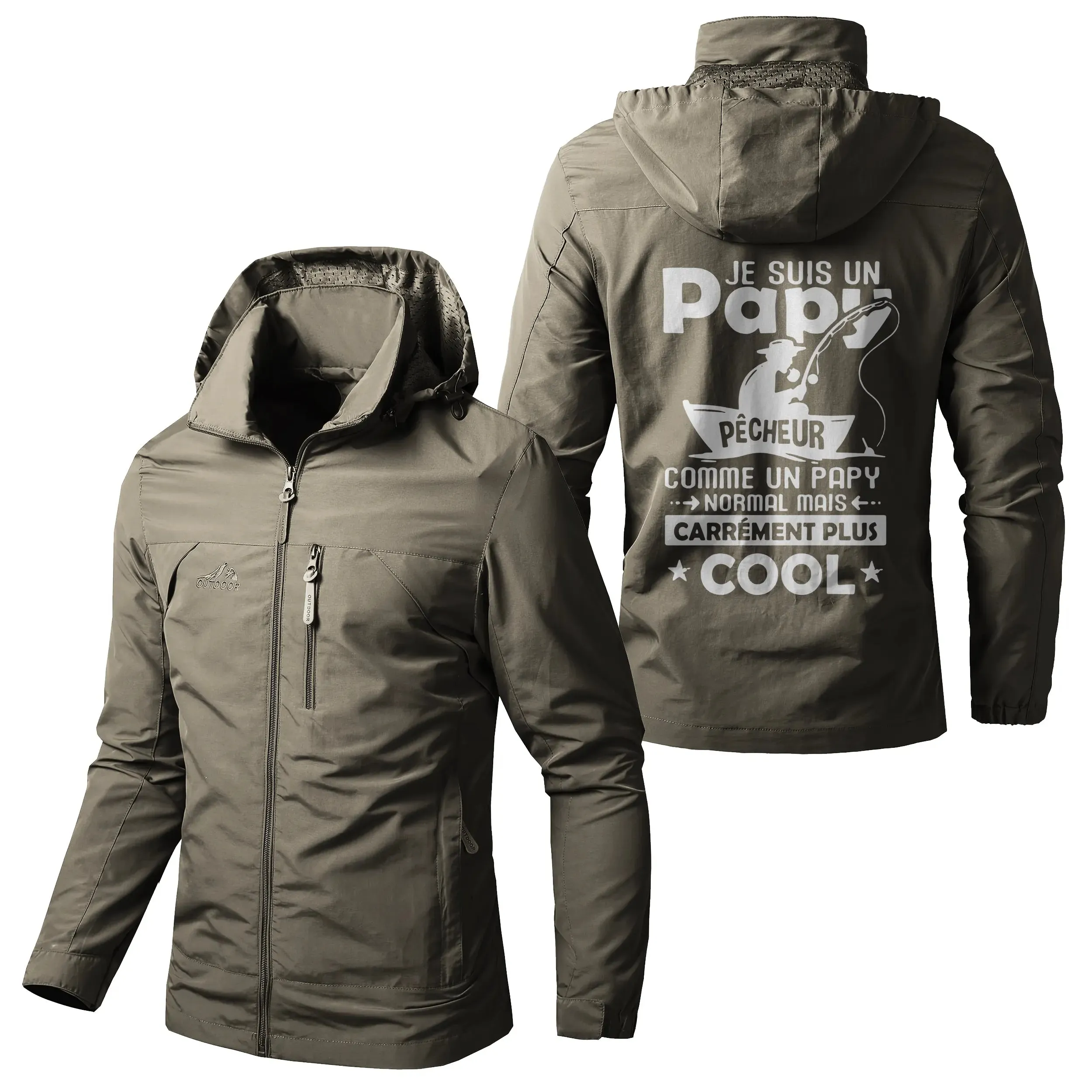 Chiptshirts Veste Imperméable et Coupe-Vent - Papy Pêcheur Comme Un Papy Normal Mais Plus Cool - CT05092348