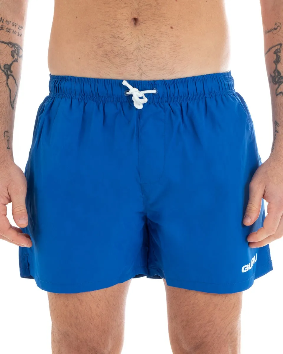 Costume Uomo Boxer Guru Tinta Unita Elastico Molla Blu Royal GIOSAL-SU1193A