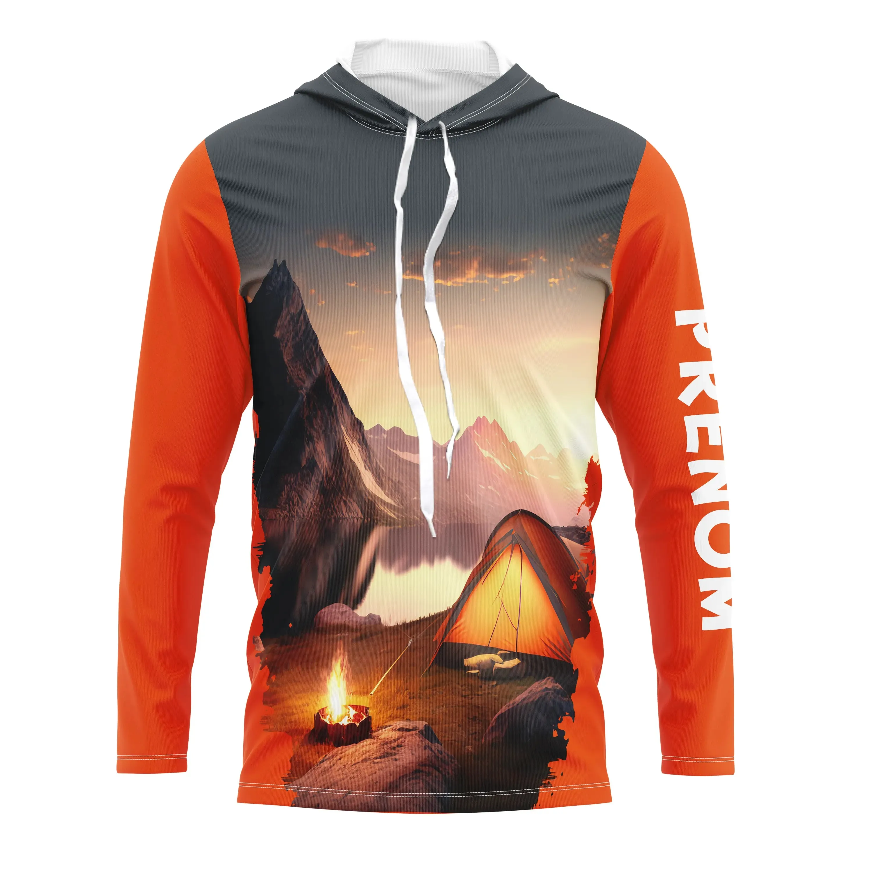 Coucher De Soleil Montagneux – T-Shirt Camping Feu De Camp Imprimé 3D - CT20022461