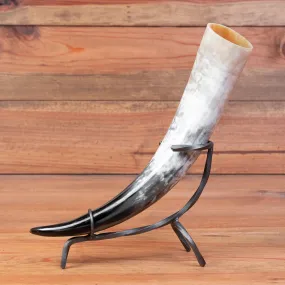 Drinking Horn with Iron Stand (Small)