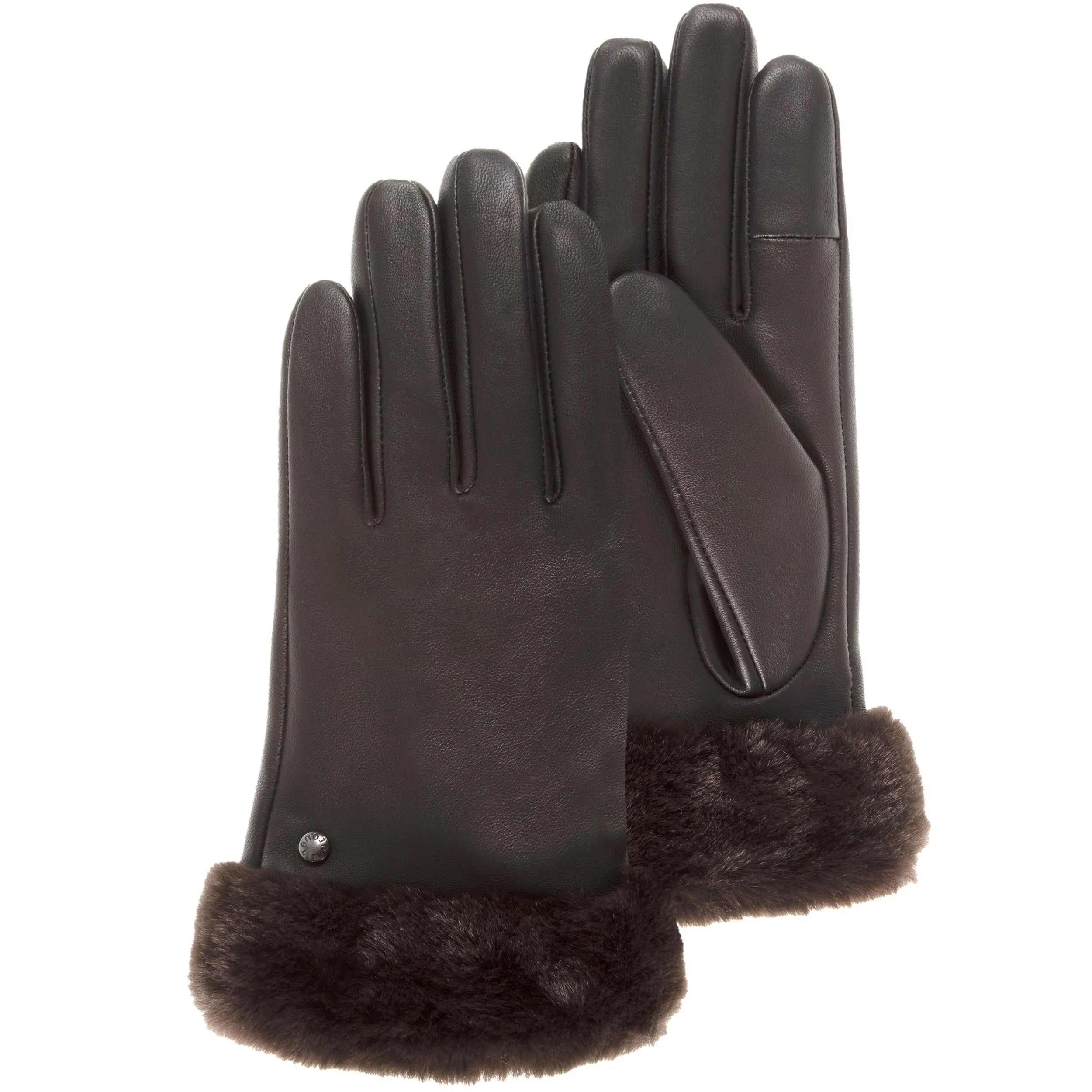 Gants Femme cuir bord fourrure Marron