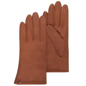 Gants Femme cuir doublé soie Cognac