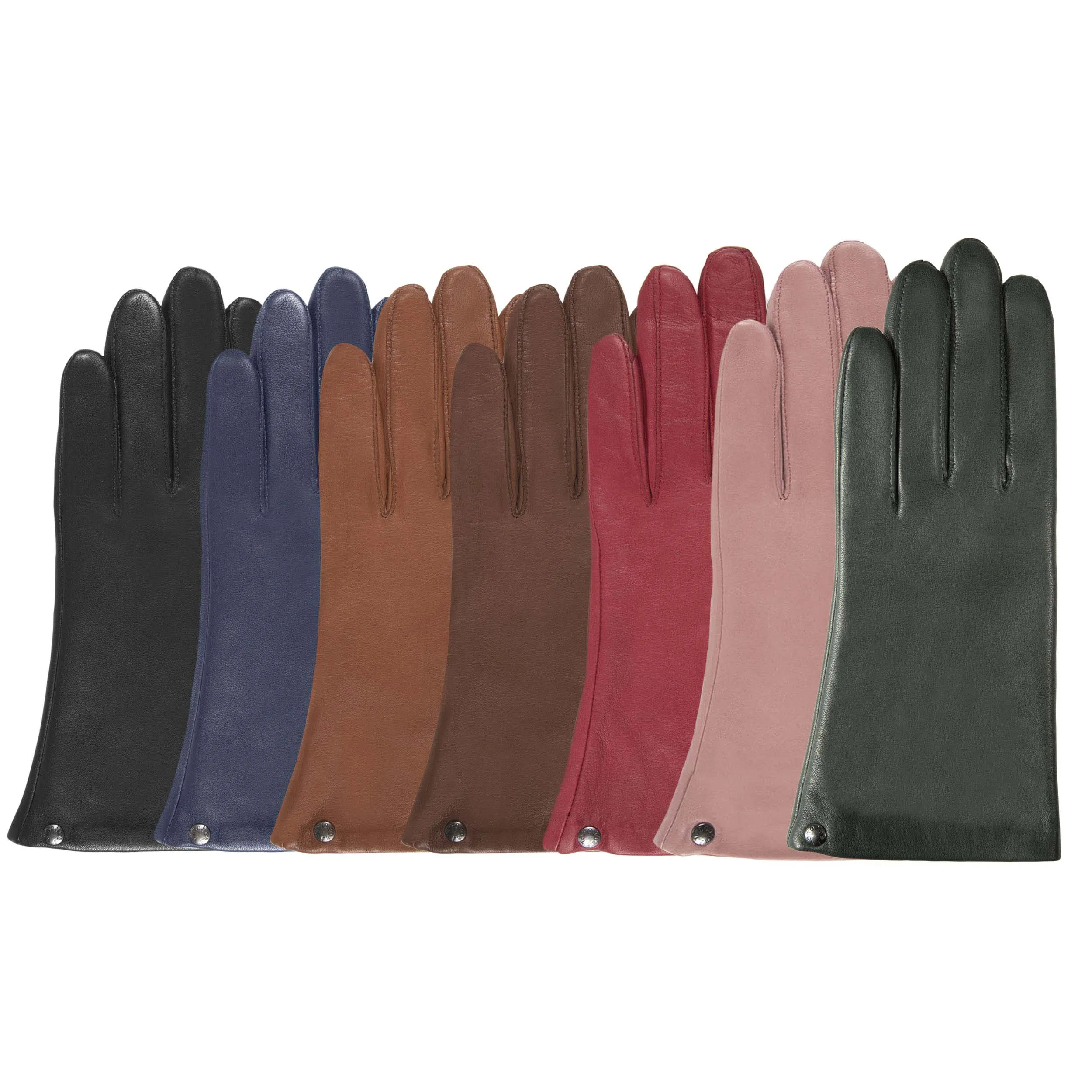 Gants Femme cuir doublé soie Cognac