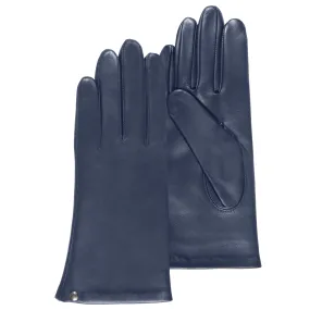 Gants Femme cuir doublé soie Marine