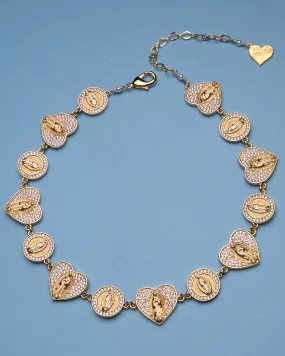 Guadalupe Heart Medallion Choker