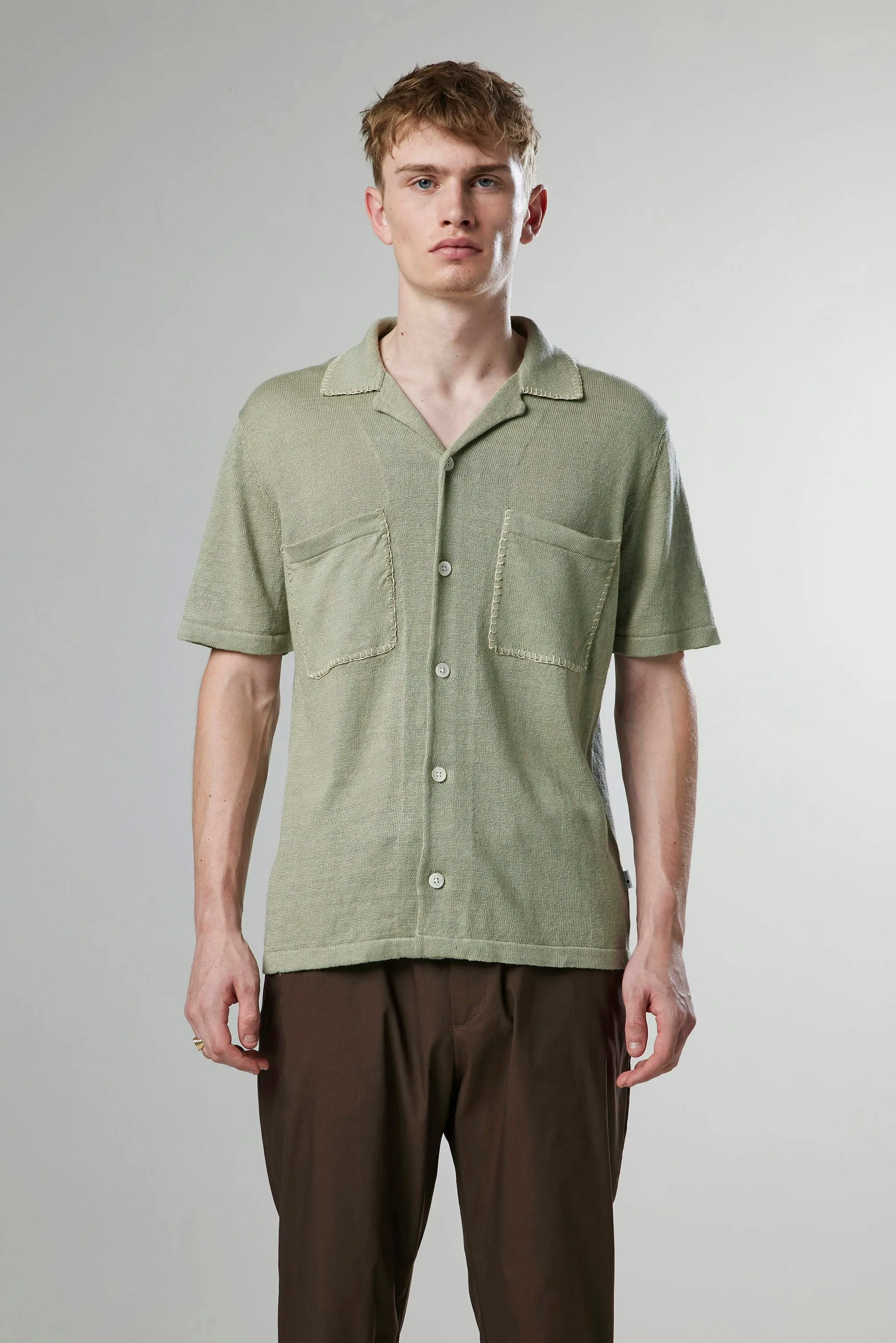 HENRY 6535 SHIRT PALE GREEN