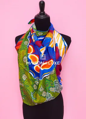 Hermes "L'Esprit de la Forêt" Green Twill Silk 90 cm Scarf