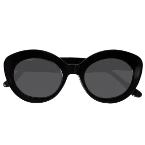 Lunettes de soleil recyclées Femme Ovales Noir