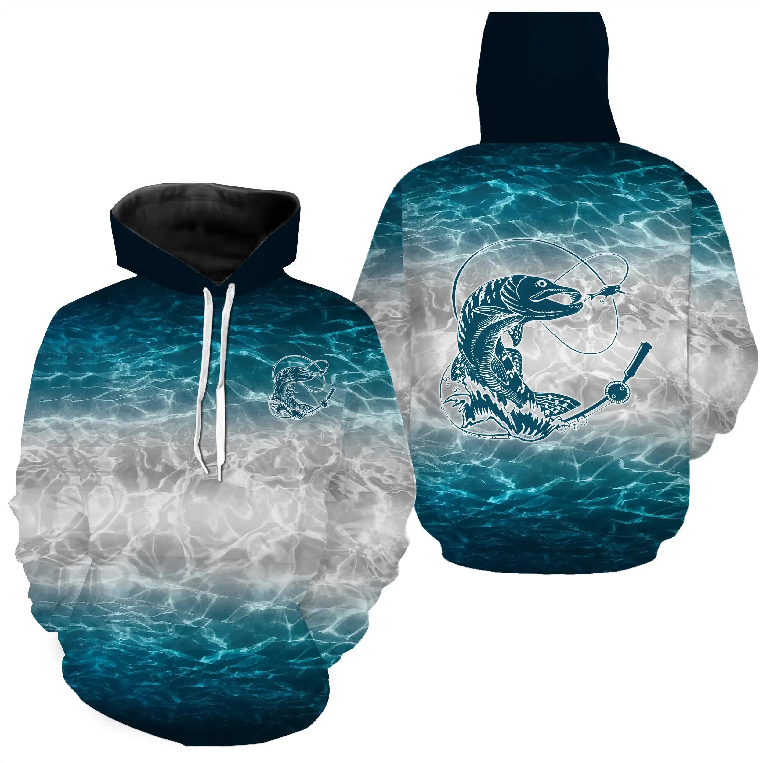 Maillot Anti UV Pêcheur - Immersion Aquatique avec Brochet, té comme Hiver - CT20052225