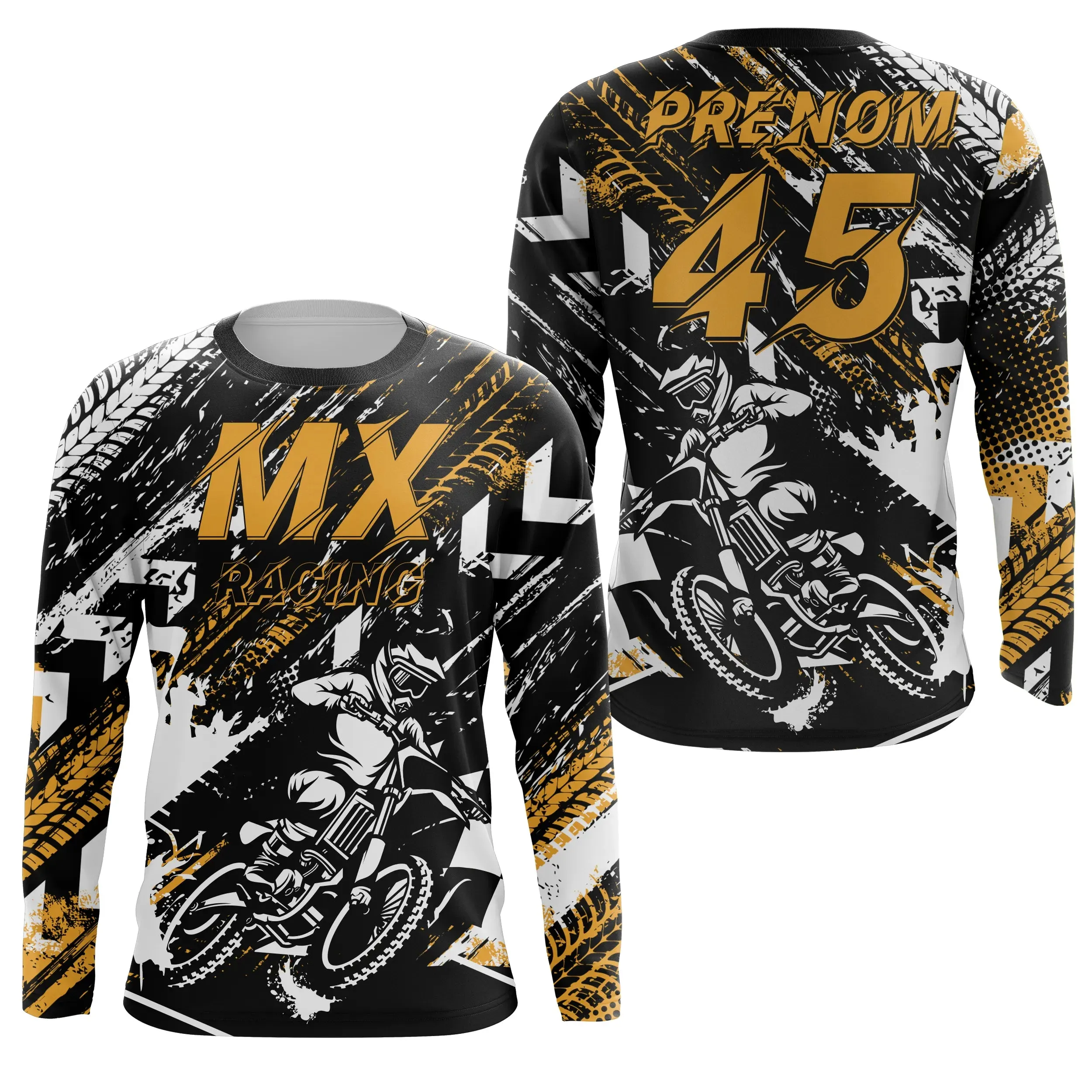 Maillot Cross Protection UV, Cadeau Personnalisé Pilote Moto Cross, Courses MX - 26122201MZ