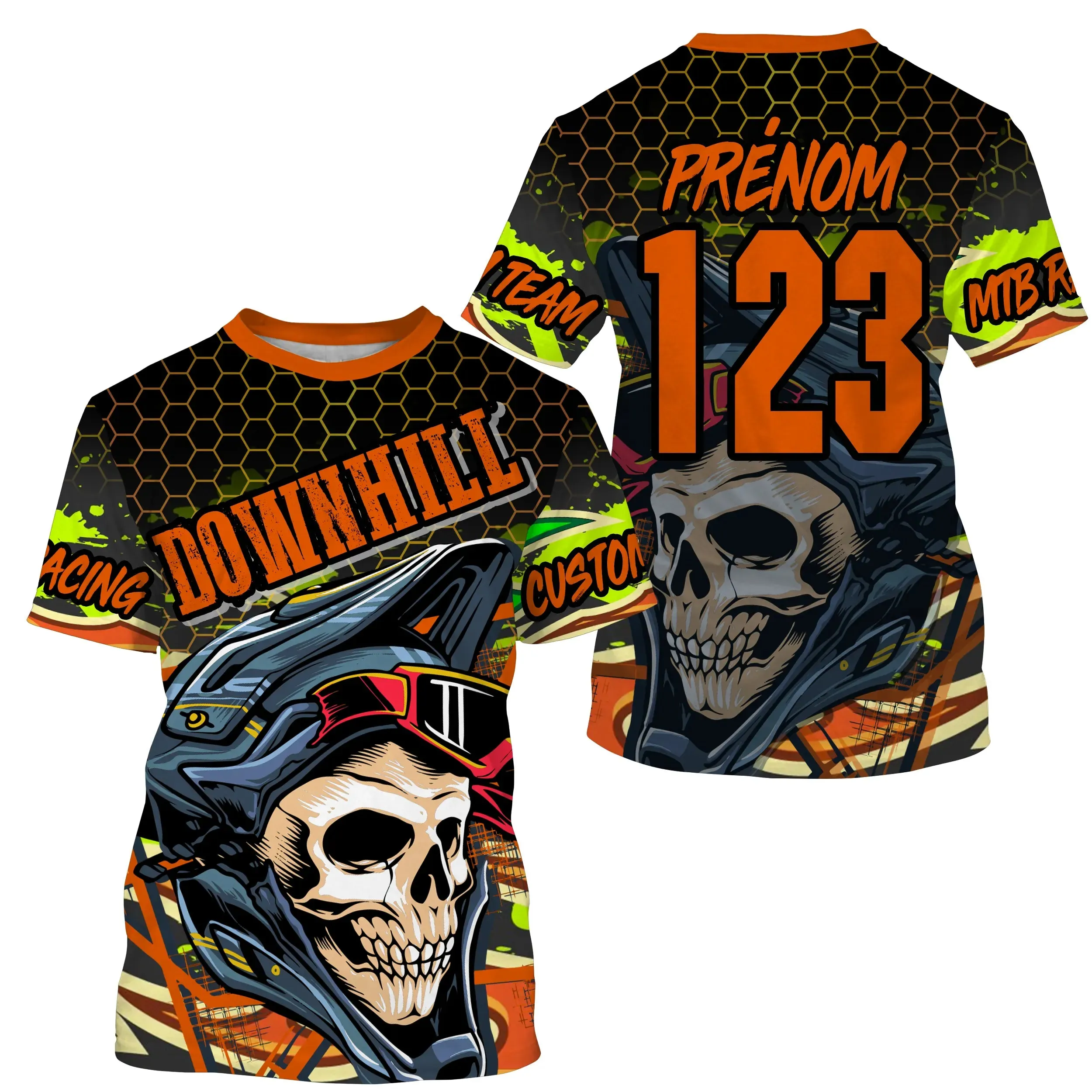 Maillot Cross Protection UV Rose, Cadeau Personnalisé Pilote Moto Cross, Tête De Mort - MZ27122207