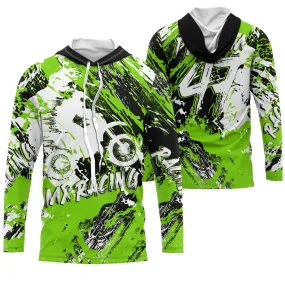 Maillot Cross Protection UV Vert, Cadeau Personnalisé Pilote Moto Cross, Courses MX - 26122203MZ