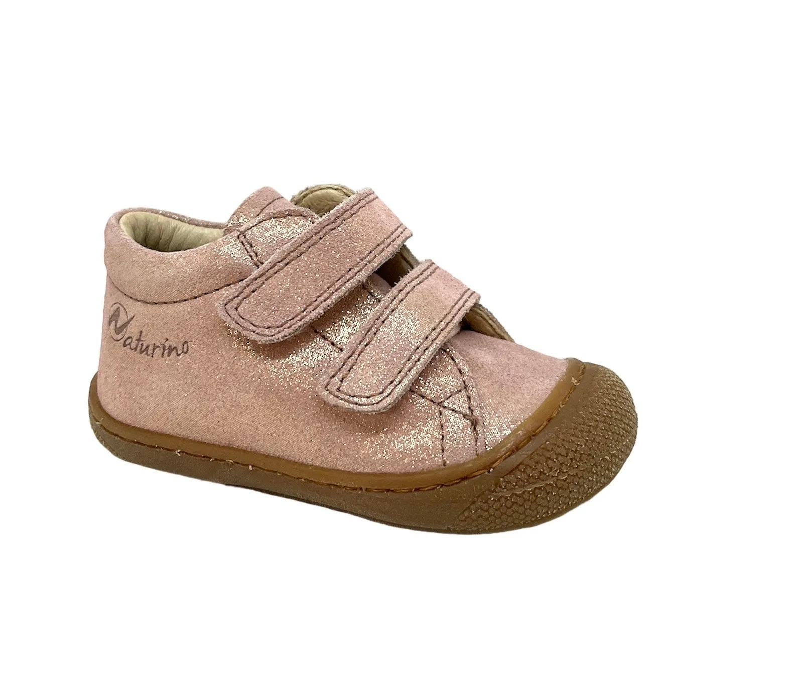 NATURINO COCOON velcro suede glitter rose botillons