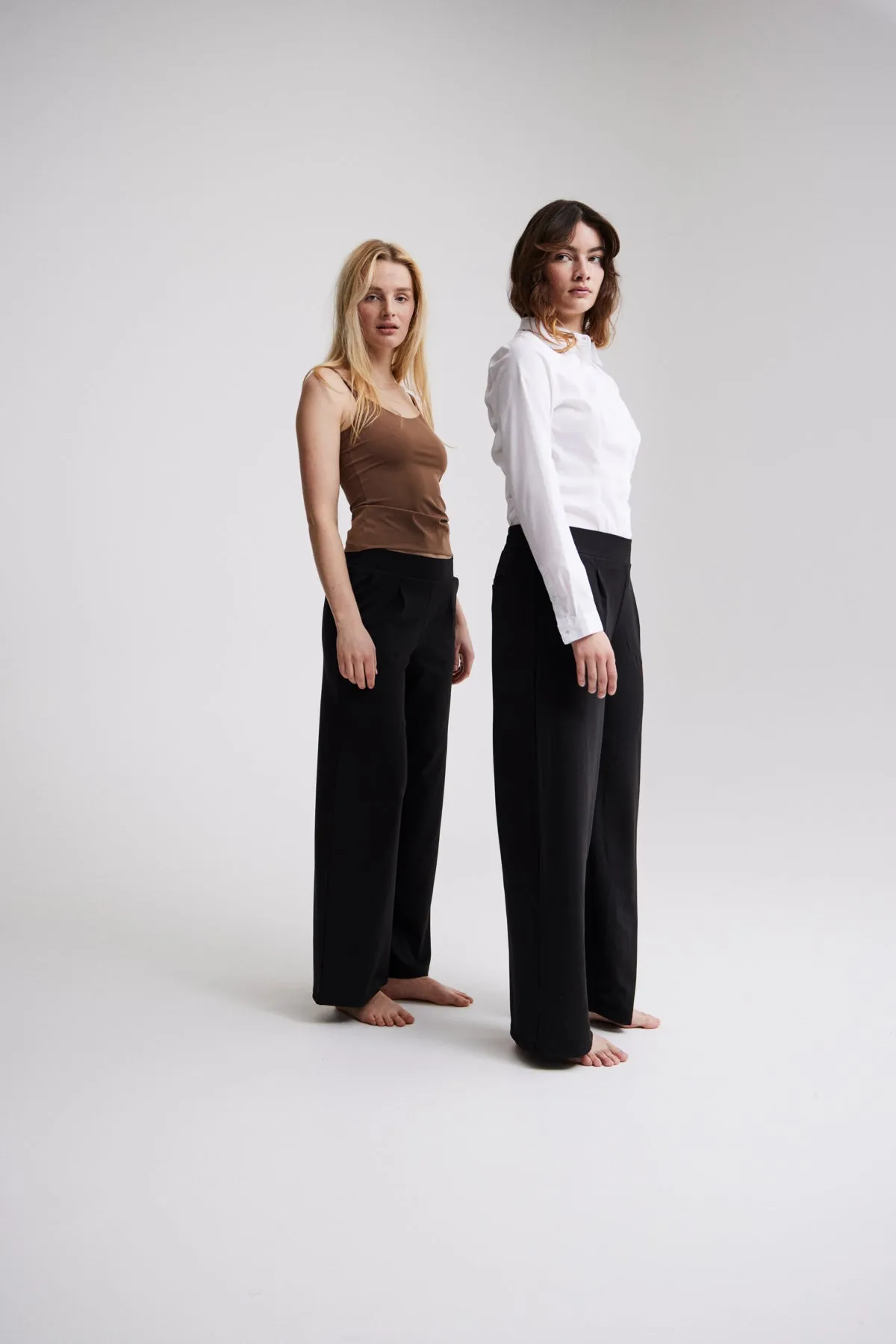 Pantalon Kate Long Wide Black fibres recyclées