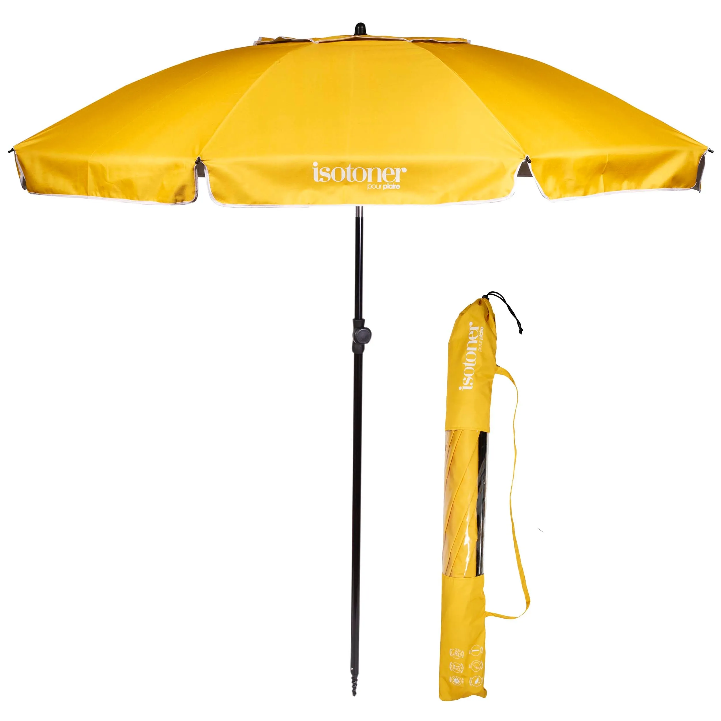 Parasol de plage Jaune/Blanc