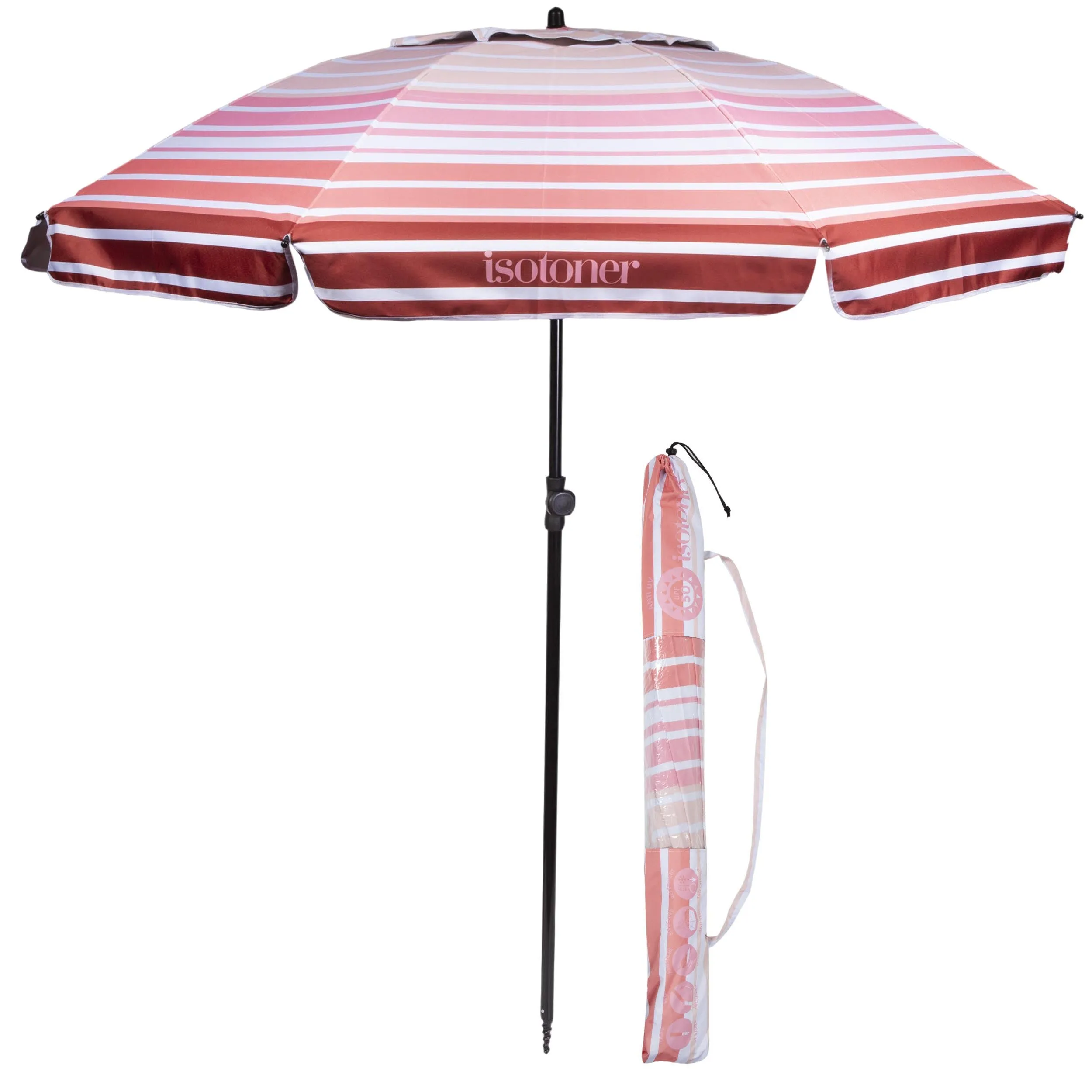 Parasol de plage Rayures saumon