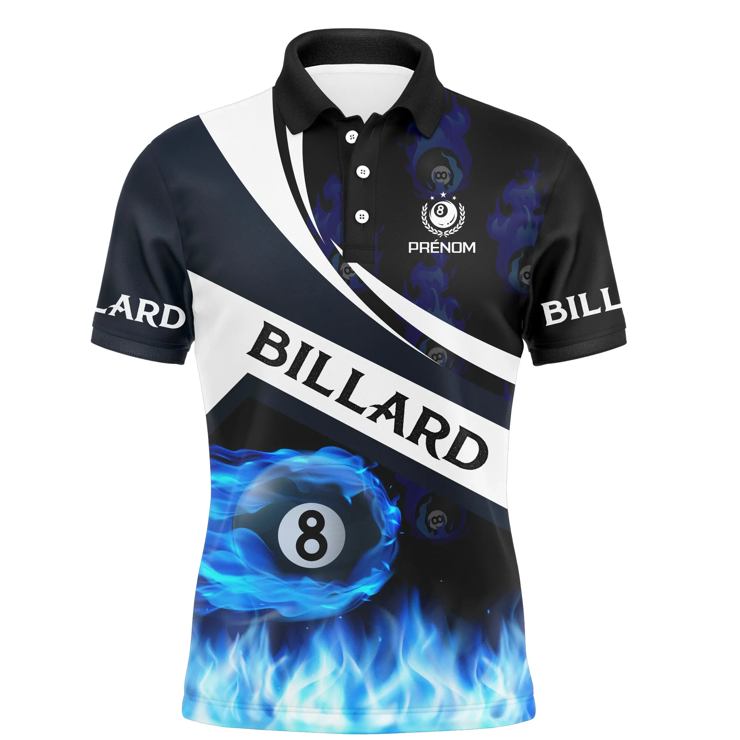 Polo De Billard Professionnel Avec Prénom Personnalisé - CT27062324