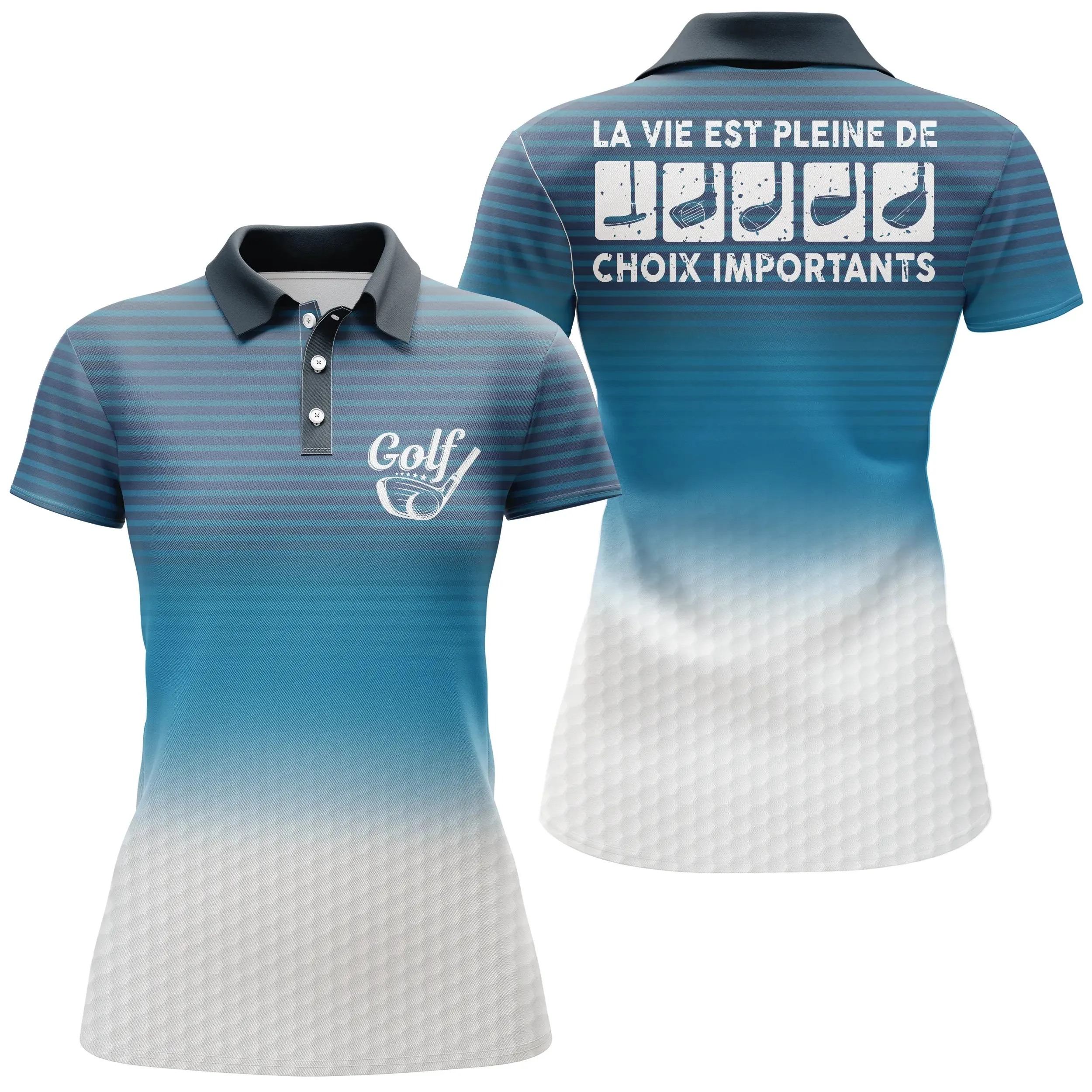 Polo de Golf, Cadeau Humour Golfeur, Golfeuse, Polo à Séchage Rapide Homme Femme, Club de Golf, La Vie Est Pleine De Choix Importants - CTS17052218