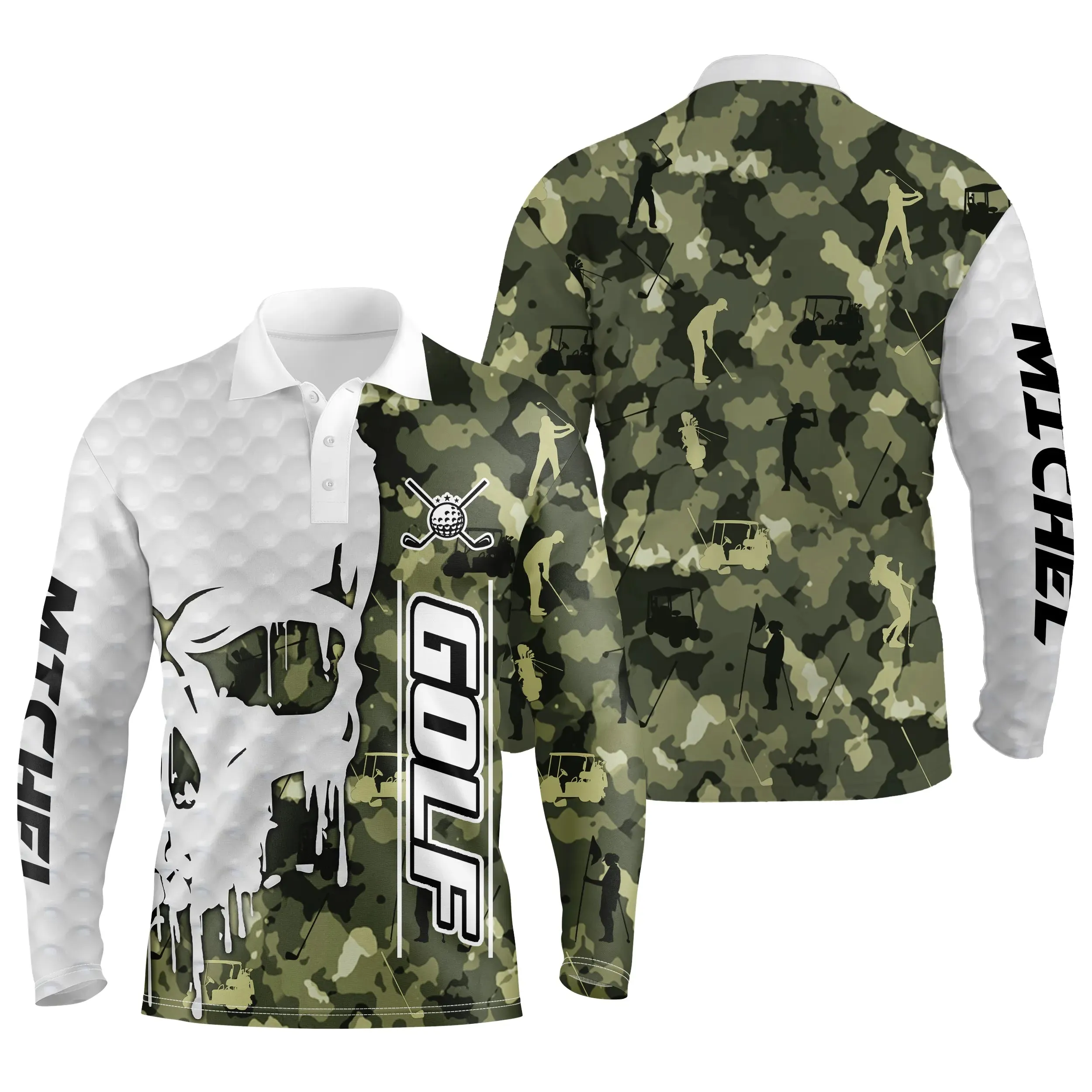 Polo de Golf Homme Femme, Cadeau Personnalisé Fan de Golf, Camouflage Golfeur - CT06072235