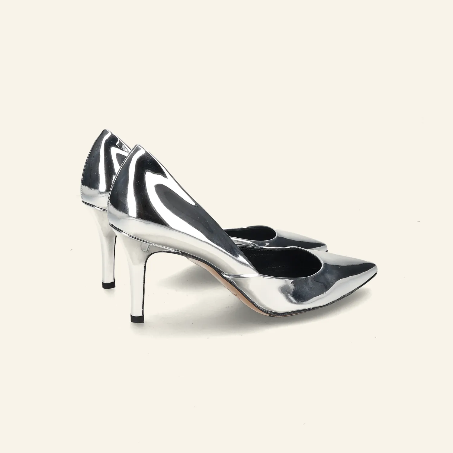 PURCY HEELS | Mirror Silver