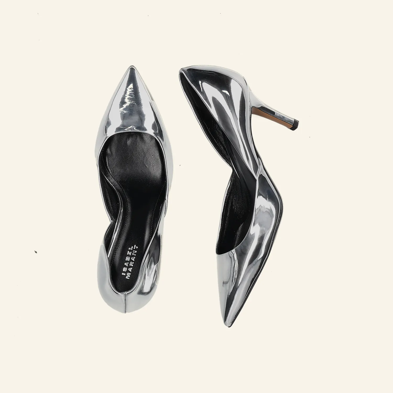 PURCY HEELS | Mirror Silver