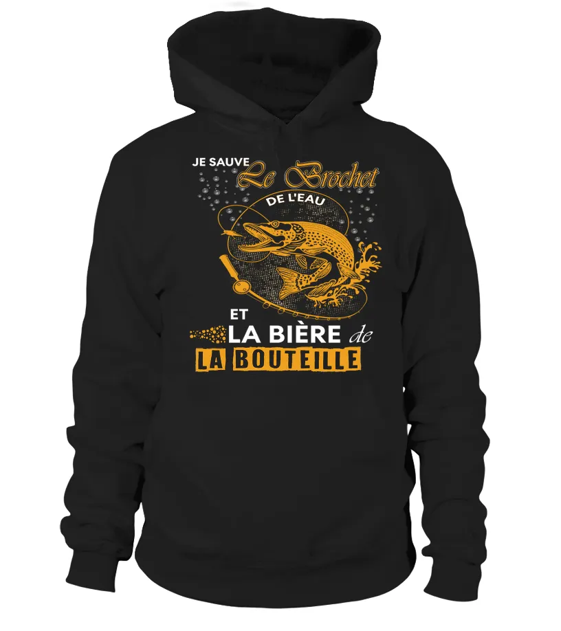 Pêche Du Brochet Au Leurre Souple, Bière, Cadeau Humour Pêcheur, Je Sauve Le Brochet De l'Eau - VEPEBR021