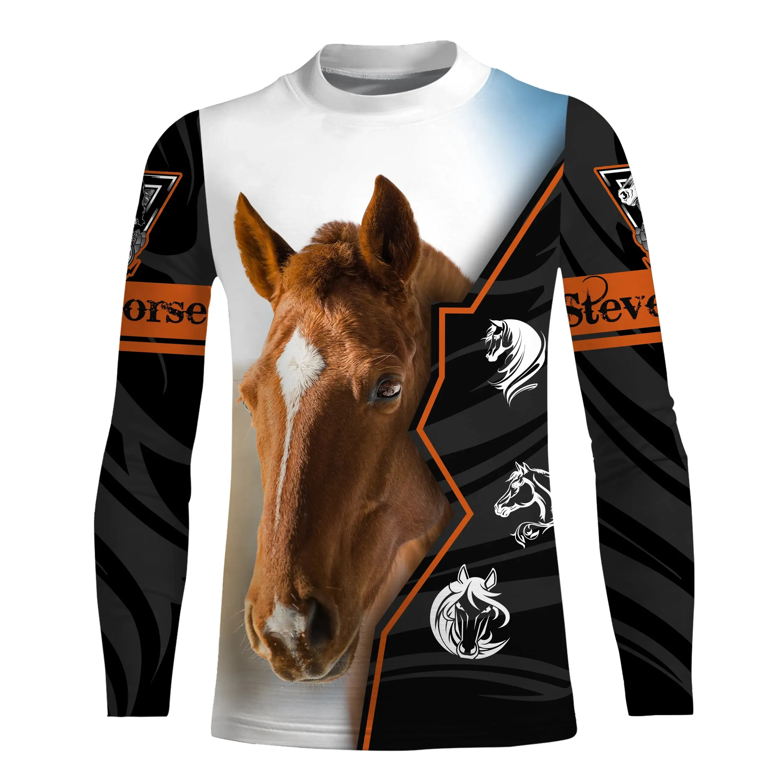 Quater Horse, T-shirt All Over, Manches Longues, Sweater Cheval Passion - CTS18062221