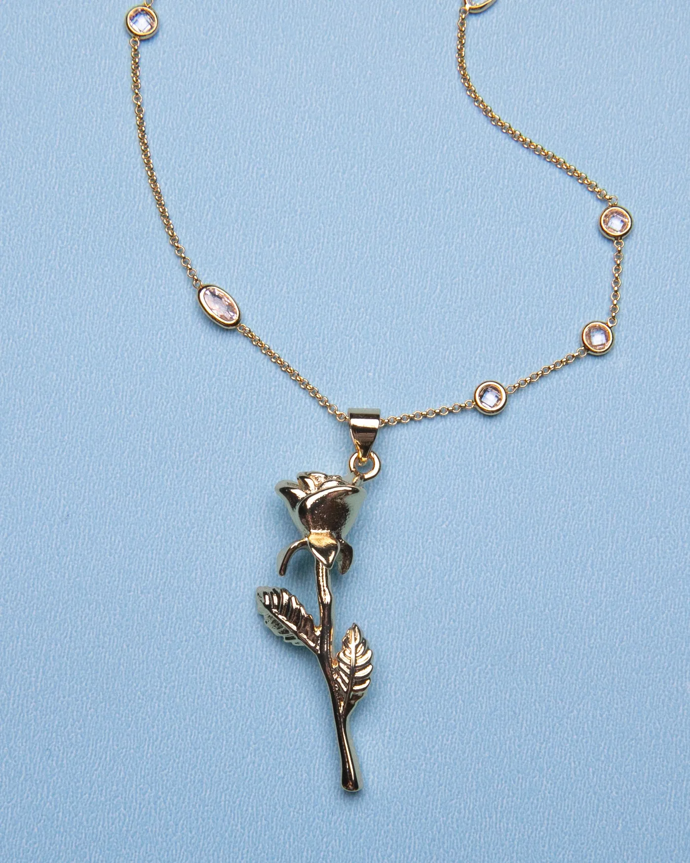 Rain Drop Rose Necklace