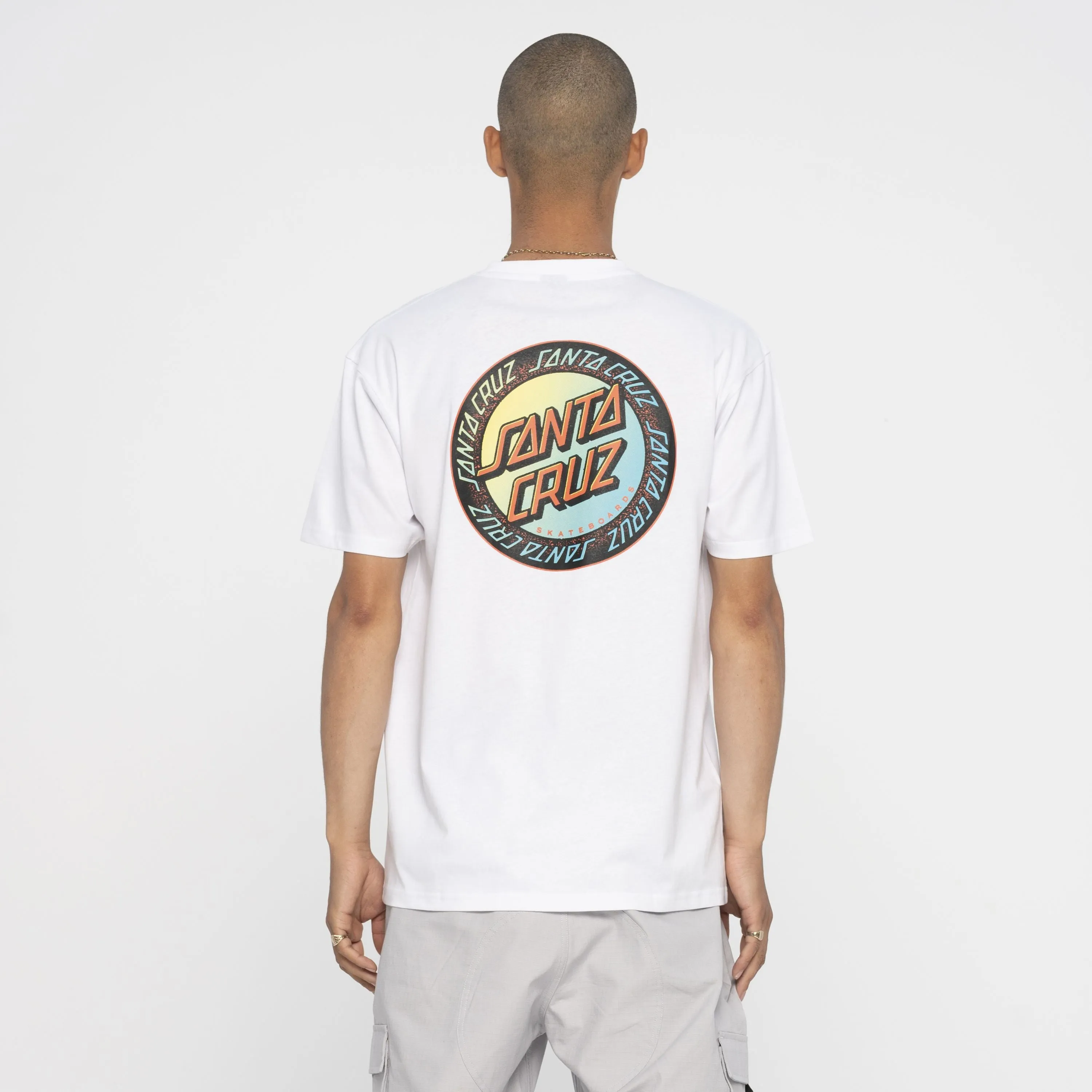 T-SHIRT SANTA CRUZ LOUD RINGED DOT WHITE ACID WASH